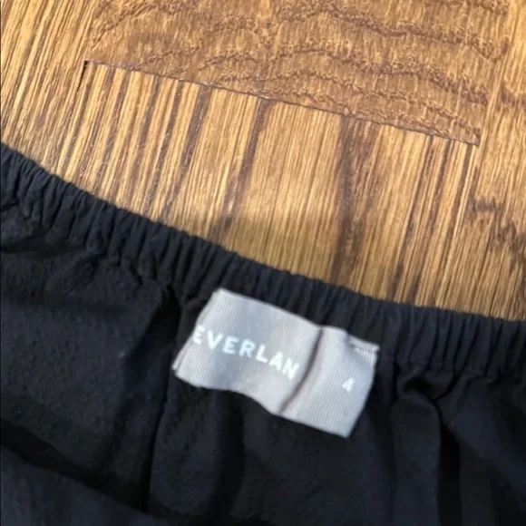 Everlane Black Textured dress with tie - Picture 2 of 3